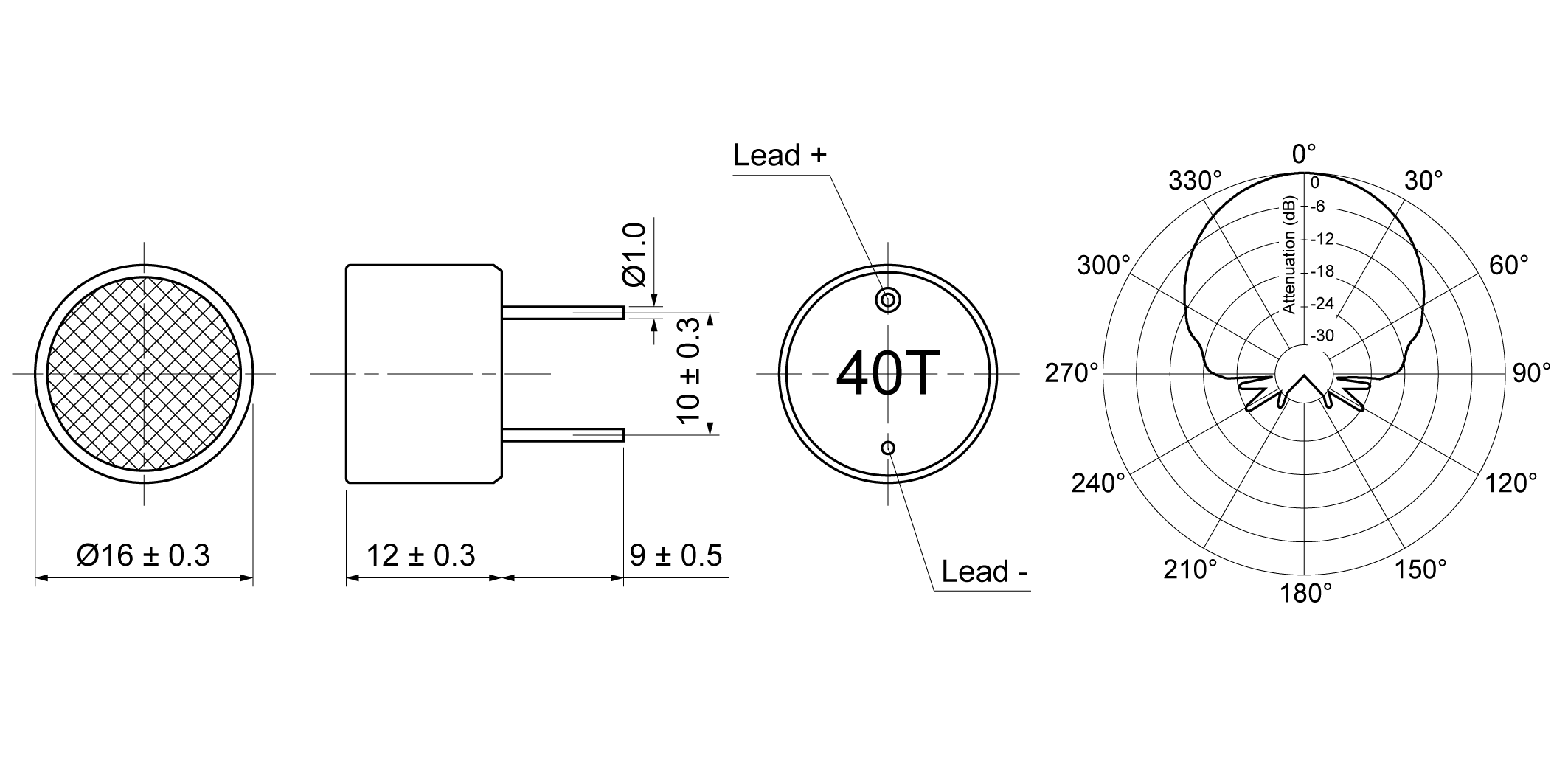 UO16-T40ABP Mechanical Drawing